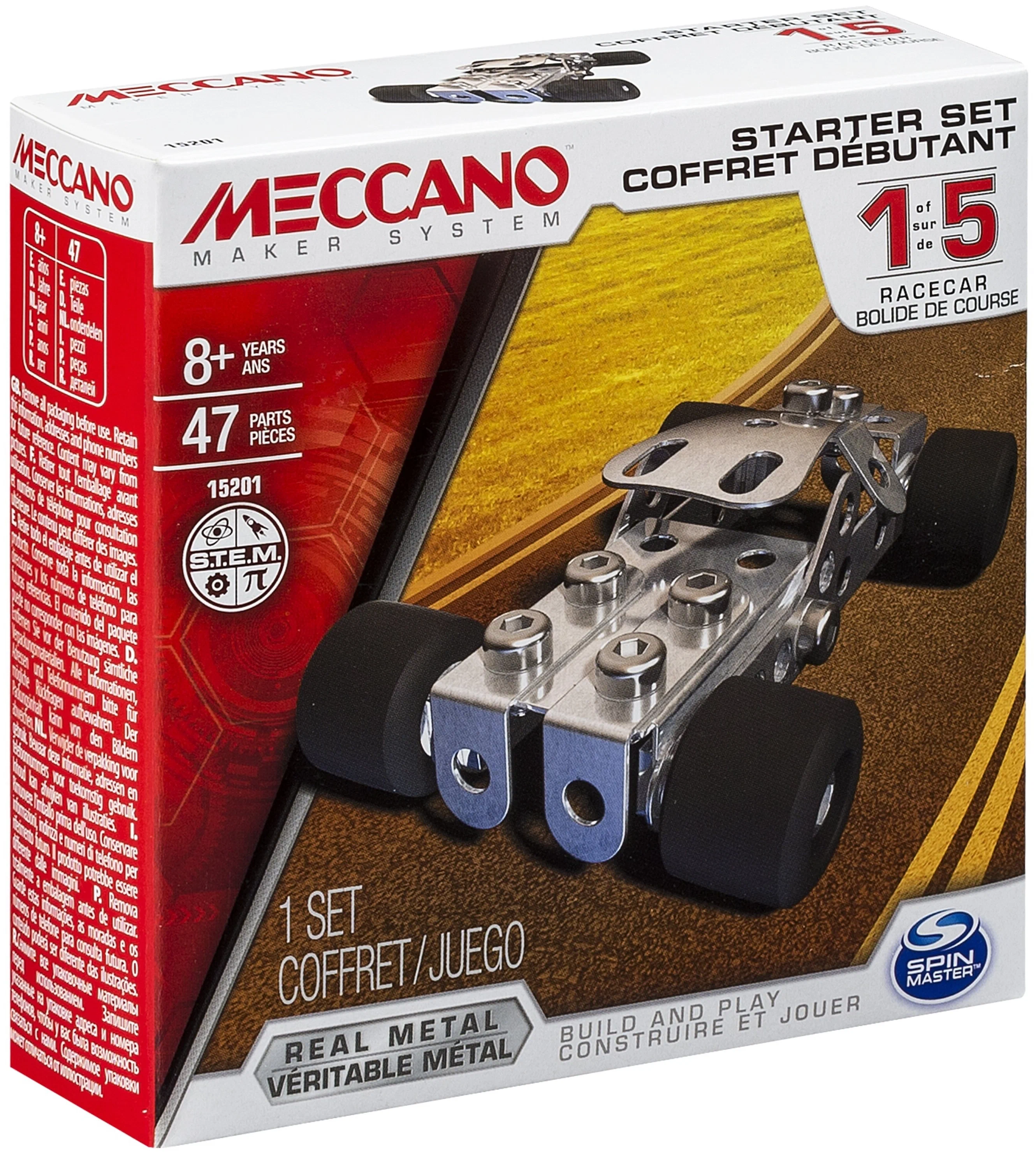 

Meccano Металлический конструктор - Базовая модель №2 Гоночная машина (47 дет.)
