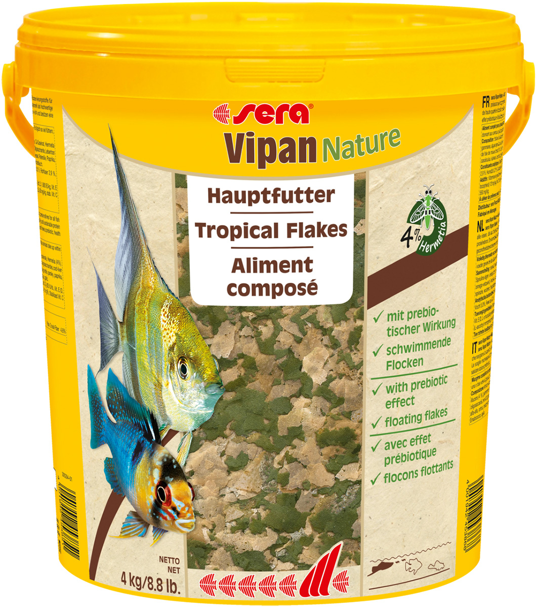 

Основной корм для рыб SERA VIPAN NATURE XL крупные хлопья, 2 шт по 21 л