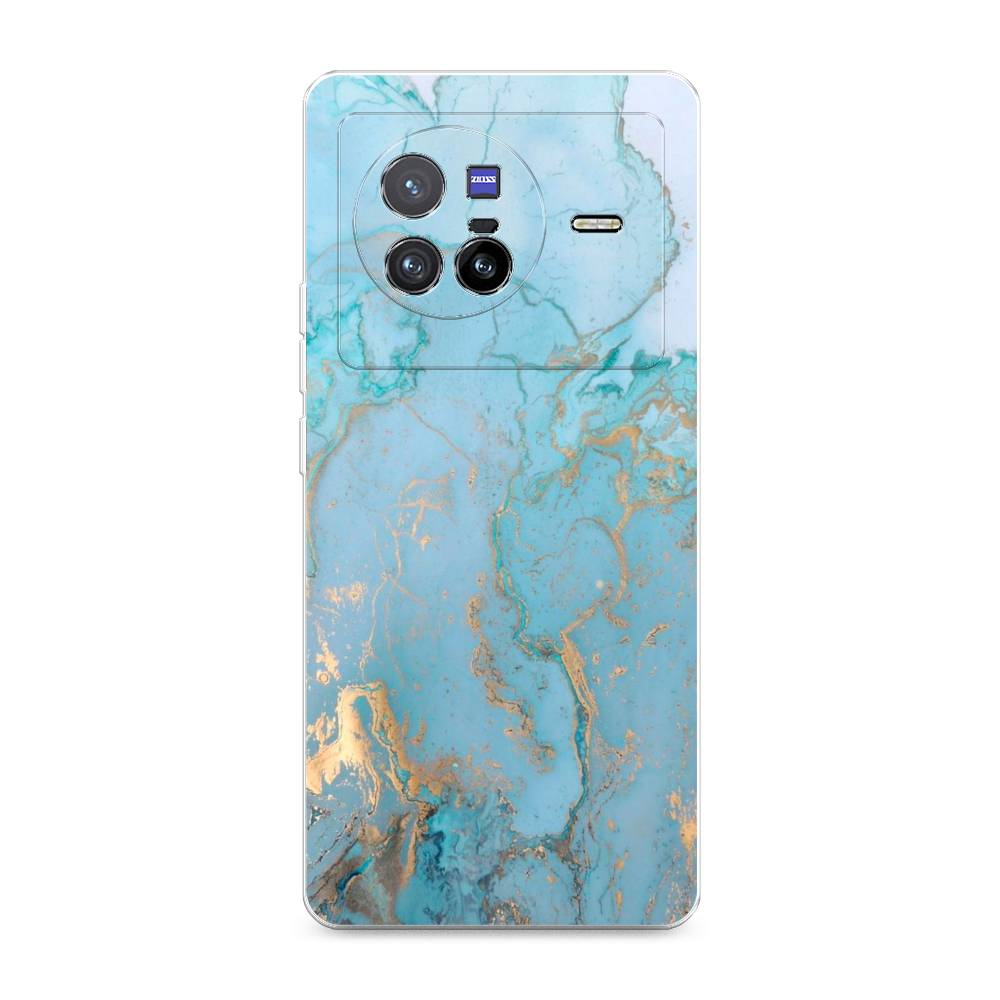 фото Силиконовый чехол "голубой мрамор рисунок" на vivo x80 awog