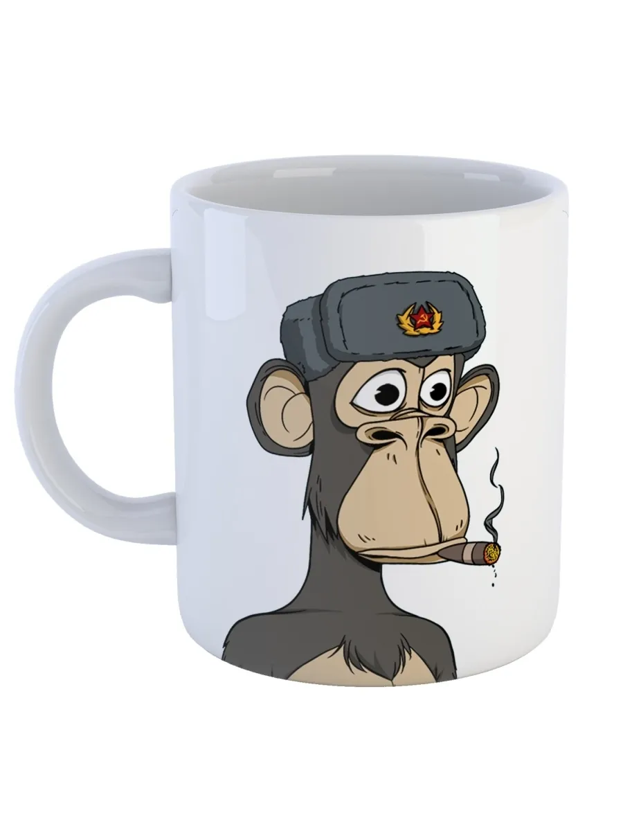 фото Кружка сувенирshop nft "яхт-клуб bored ape monkey обезьяна" 330 мл