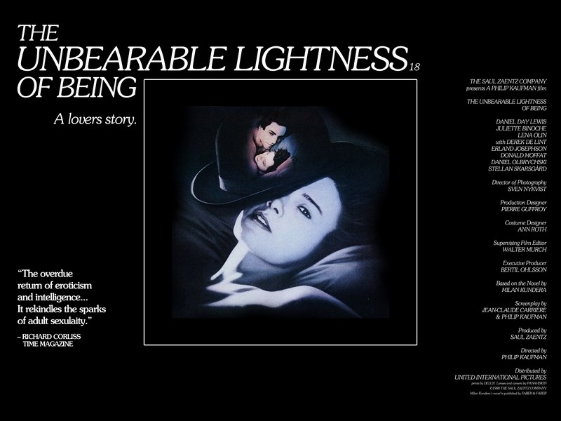 

Постер к фильму "Невыносимая легкость бытия" (The Unbearable Lightness of Being) A1