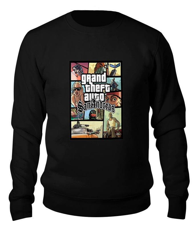 

Свитшот унисекс Printio Grand theft auto san andreas черный S, Grand theft auto san andreas