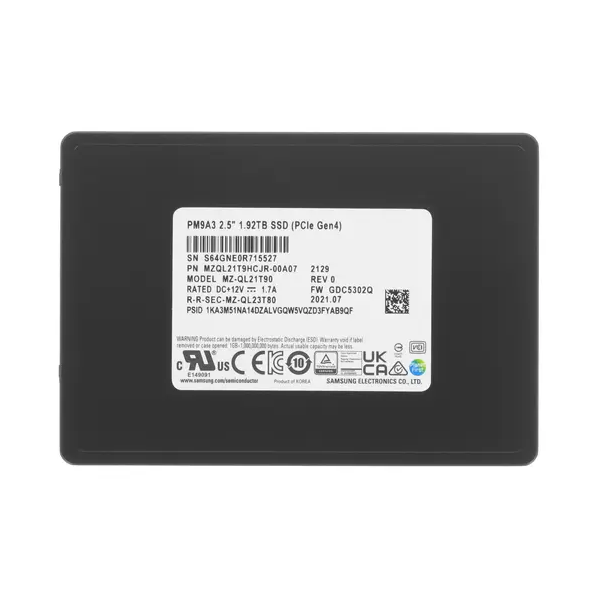 

Внешний SSD диск Samsung 1920 ГБ (MZQL27T6HBLA-00A07), Черный