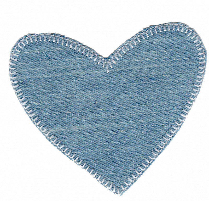 

33610/1SB Термоаппликация Сердечко джинсовое, Голубой