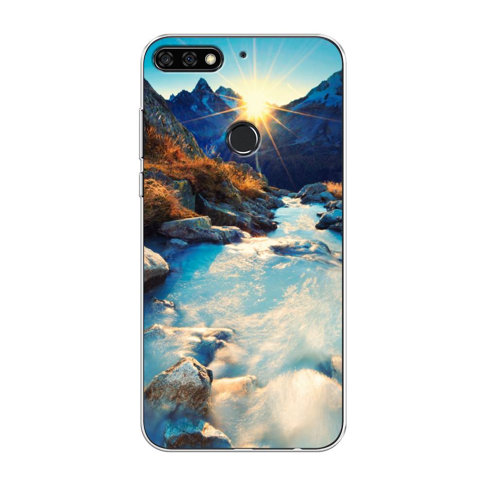 

Чехол Awog на Huawei Y7 Prime 2018 "Восход 7", Коричневый;белый;голубой, 66450-4