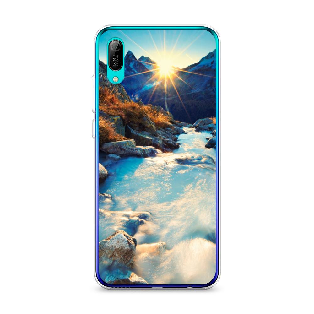 

Чехол Awog на Huawei Y6 Pro (Prime) 2019 "Восход 7", Коричневый;белый;голубой, 68150-4