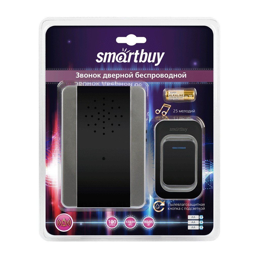 Звонок дверной беспроводной с цифровым кодом Smart Buy SBE-11-DP6-25, подсветка, рекгулиро