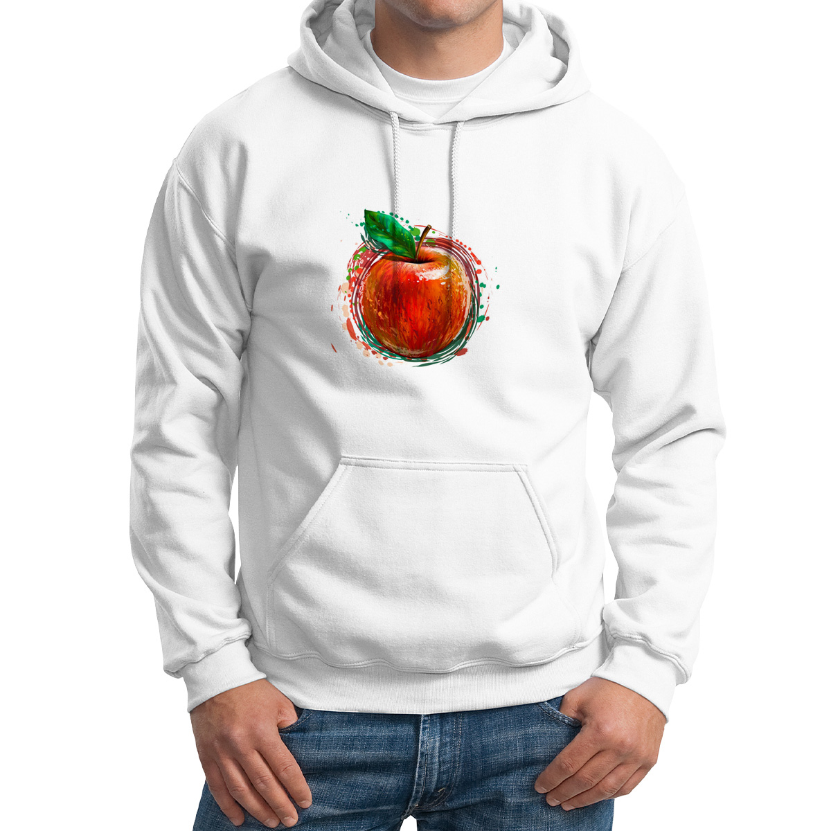 

Худи унисекс CoolPodarok Фрукты. Яблоко белое 44 RU, Белый, M0501770