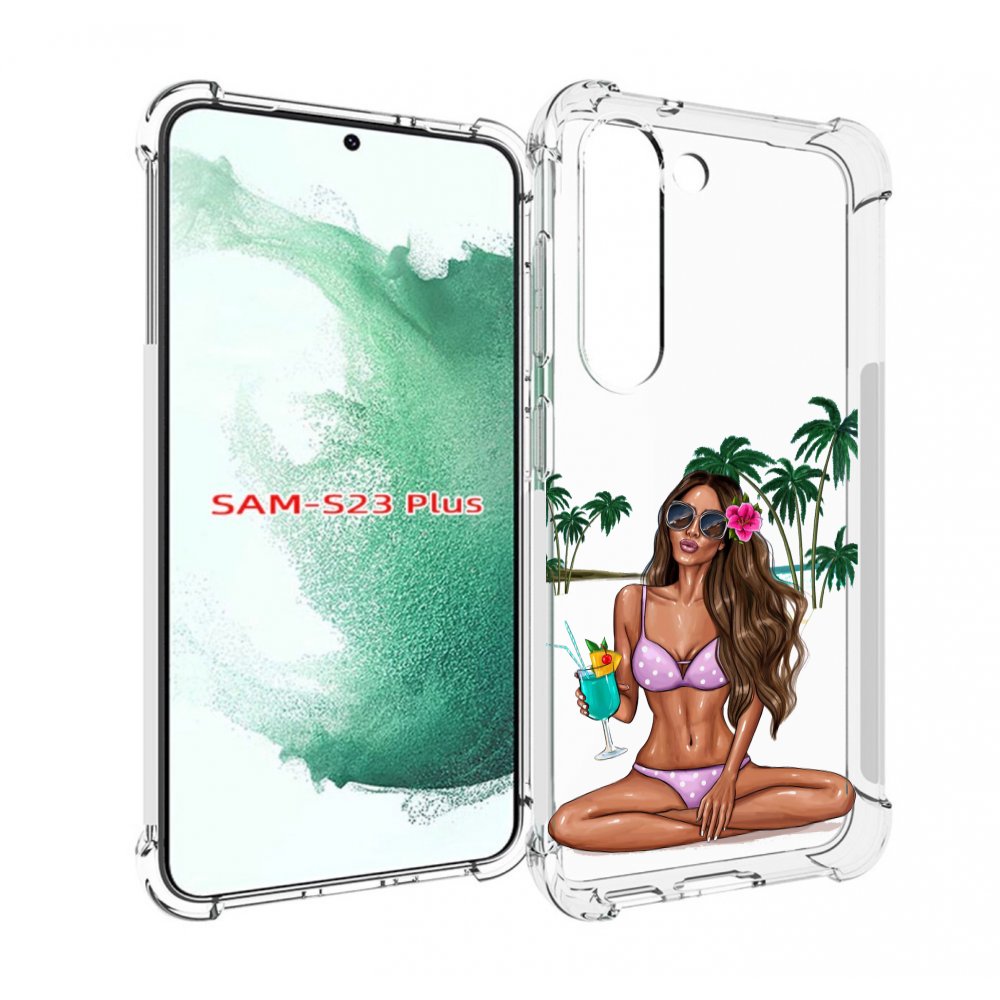 

Чехол MyPads Гавайская-девушка женский для Samsung Galaxy S23 Plus +, Прозрачный, Tocco