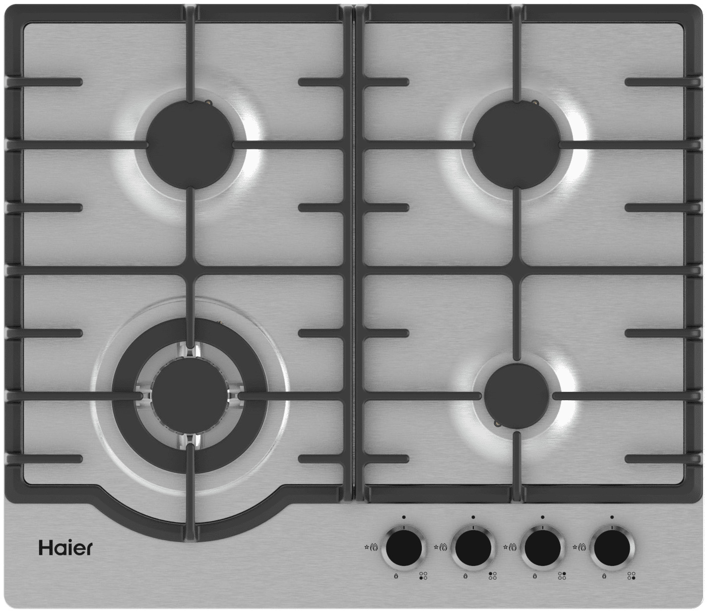 Встраиваемая варочная панель газовая Haier HHX-M64RFX серебристый