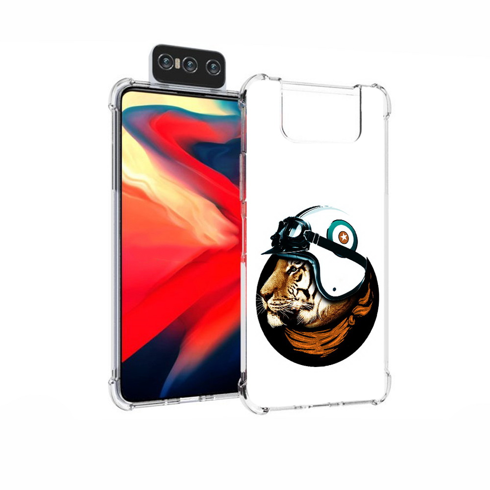 

Чехол MyPads Tocco для Asus Zenfone 7 (ZS670KS) Тигр в шлеме, Прозрачный, Tocco