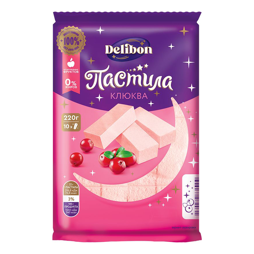 

Пастила Delibon Черная смородина и клюква 220 г