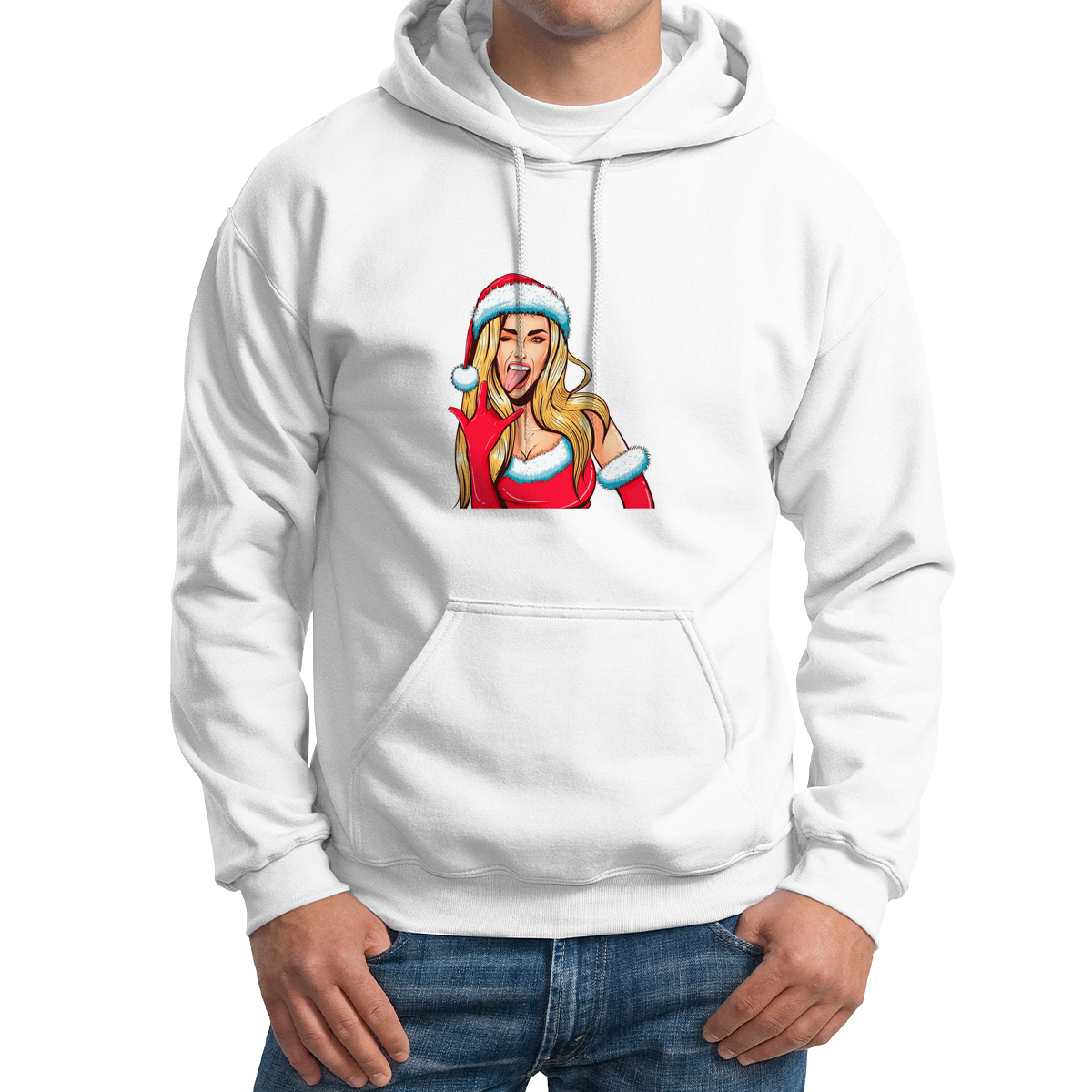 

Худи унисекс CoolPodarok Новый год.Крутая снегурка белое 44 RU, Белый, M0501738