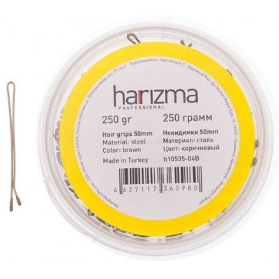 Невидимки Harizma 50 мм прямые 250 г коричневые h10535-04B 605₽