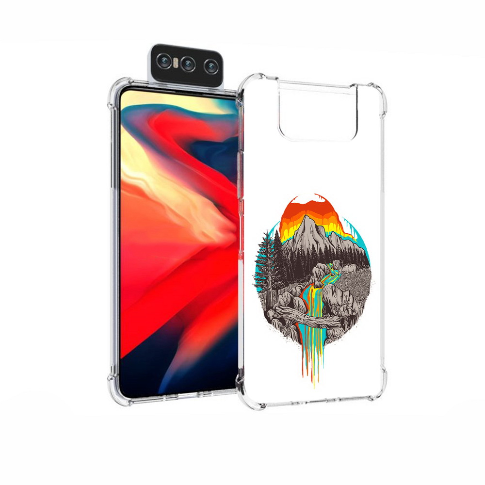 Чехол MyPads Tocco для Asus Zenfone 7 (ZS670KS) Радужный водопад