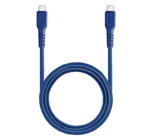 фото Кабель energea fibratough usb type-c - usb type-c 480 mbps 5a 1.5 м, цвет синий