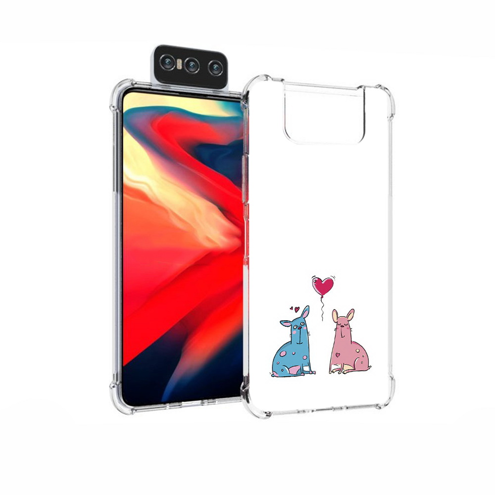 

Чехол MyPads Tocco для Asus Zenfone 7 (ZS670KS) Лама любовь, Прозрачный, Tocco