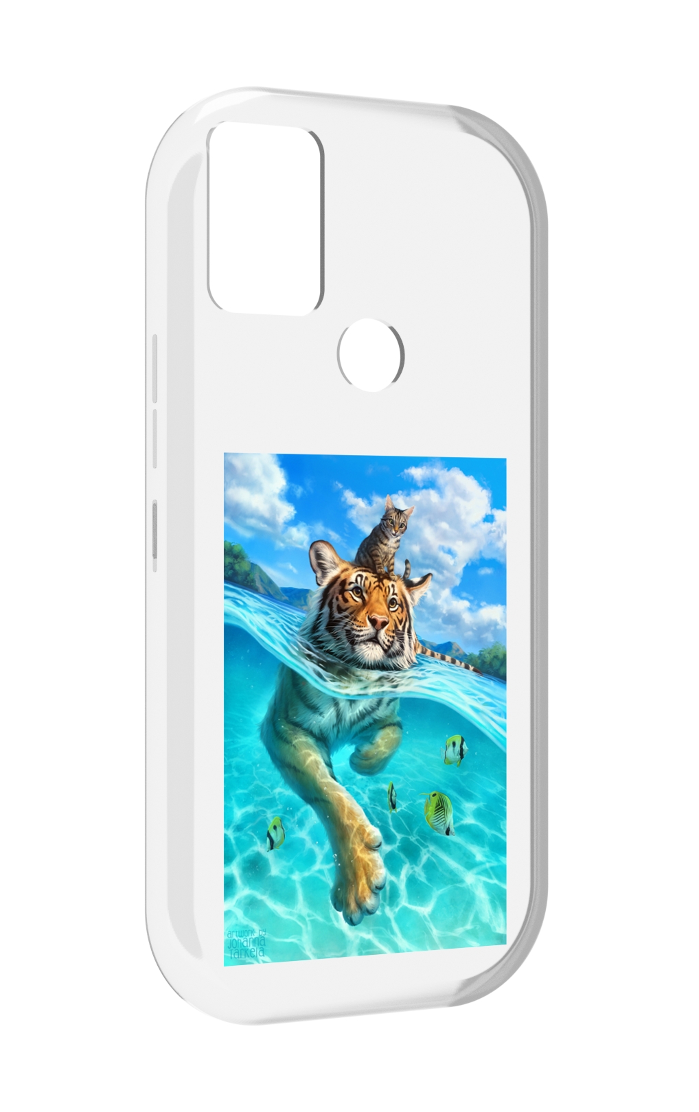 

Чехол MyPads Кот-на-тигре для UMIDIGI A9, Прозрачный, Tocco