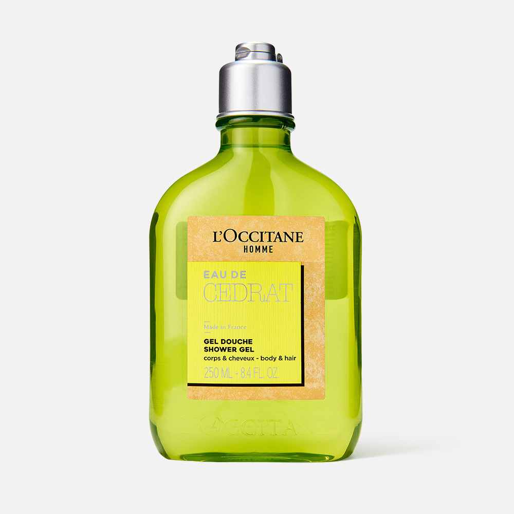 Гель для душа LOccitane Cedrat 2 в 1 мужской для тела и волос с экстрактом кедра 250 мл 2490₽