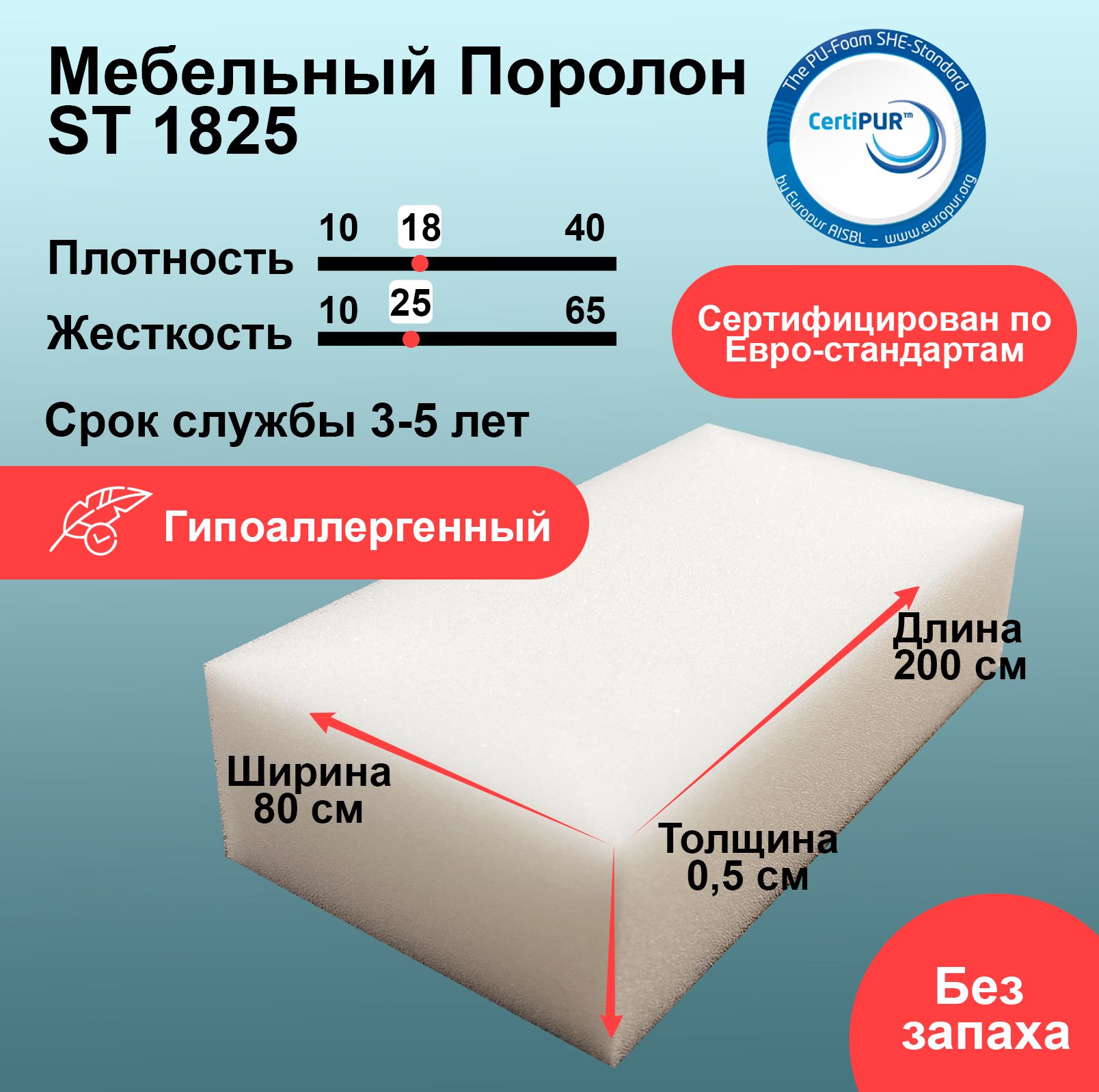 

Мебельный поролон ФомЛайн ST 1825 5x800x2000мм, Белый, st_18
