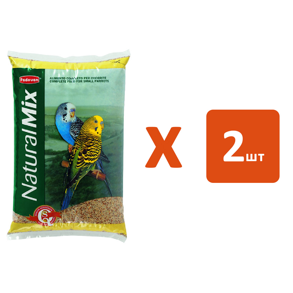 Сухой корм для волнистых попугаев PADOVAN NATURALMIX COCORITE, 2 шт по 5 кг
