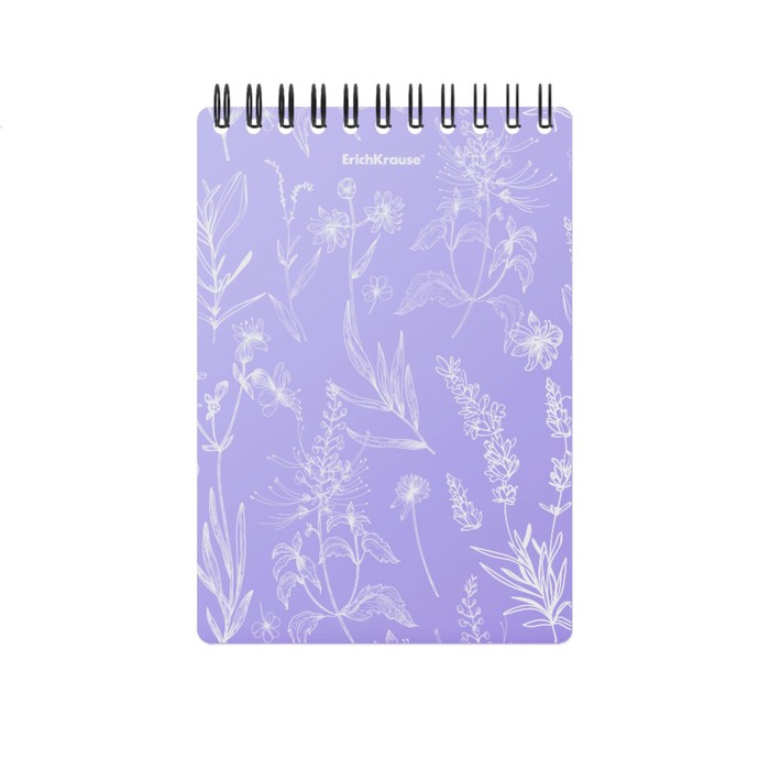 

Блокнот ErichKrause Lavender, на спирали А6, 80л, клетка, пластиковая обложка