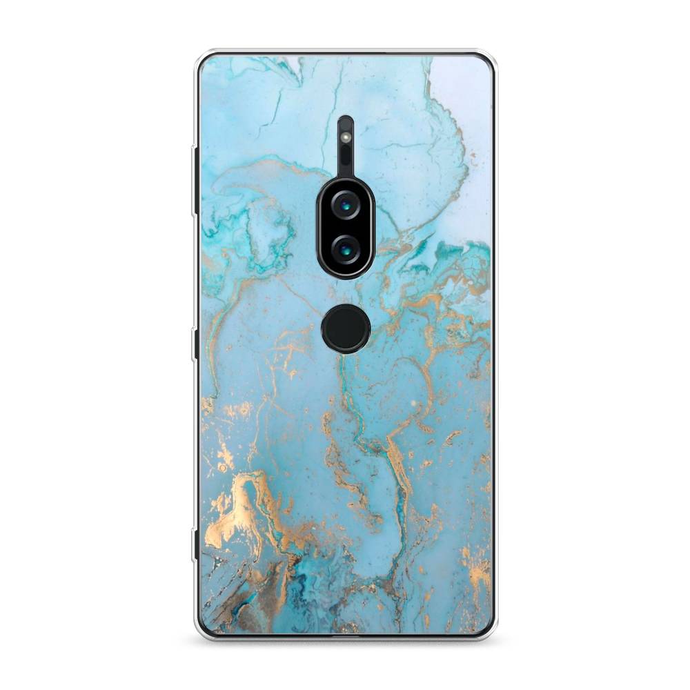 

Силиконовый чехол "Голубой мрамор рисунок" на Sony Xperia XZ2 Premium, 53350-3