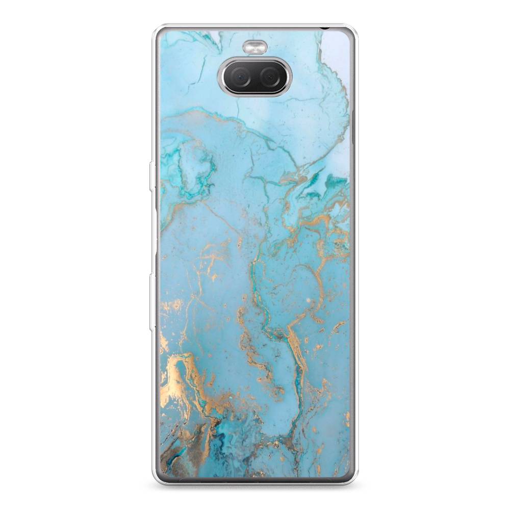 

Силиконовый чехол "Голубой мрамор рисунок" на Sony Xperia 10 Plus, 54150-3
