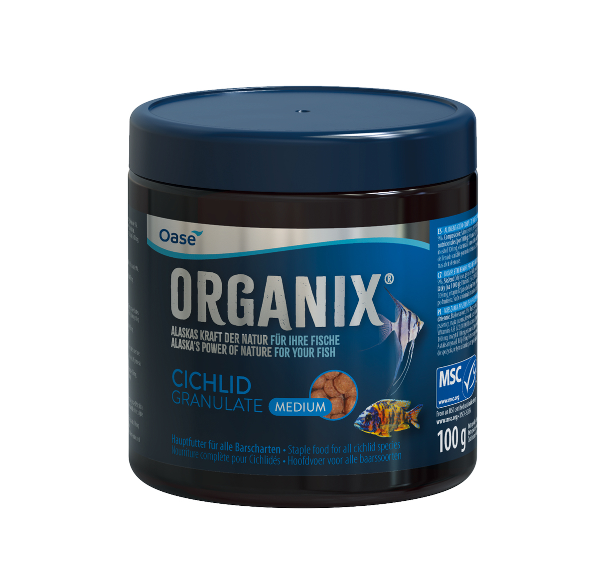 

Корм для цихлид, Oase ORGANIX Cichlid Granulate M 250 мл., гранулы среднего размера