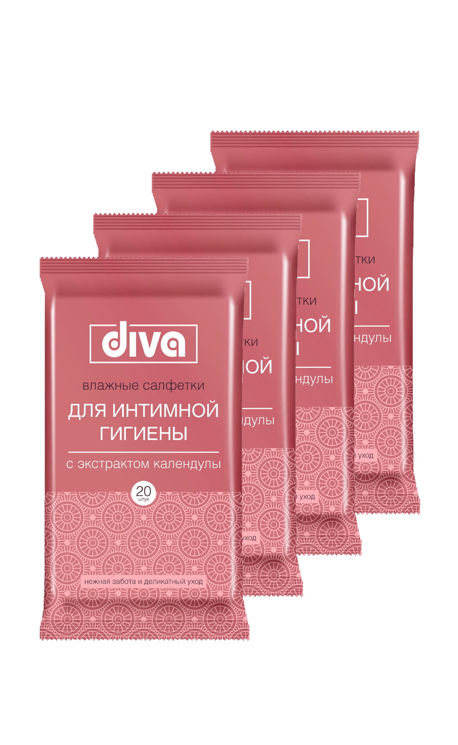 

Салфетки влажные Diva для интимной гигиены с календулой №20
