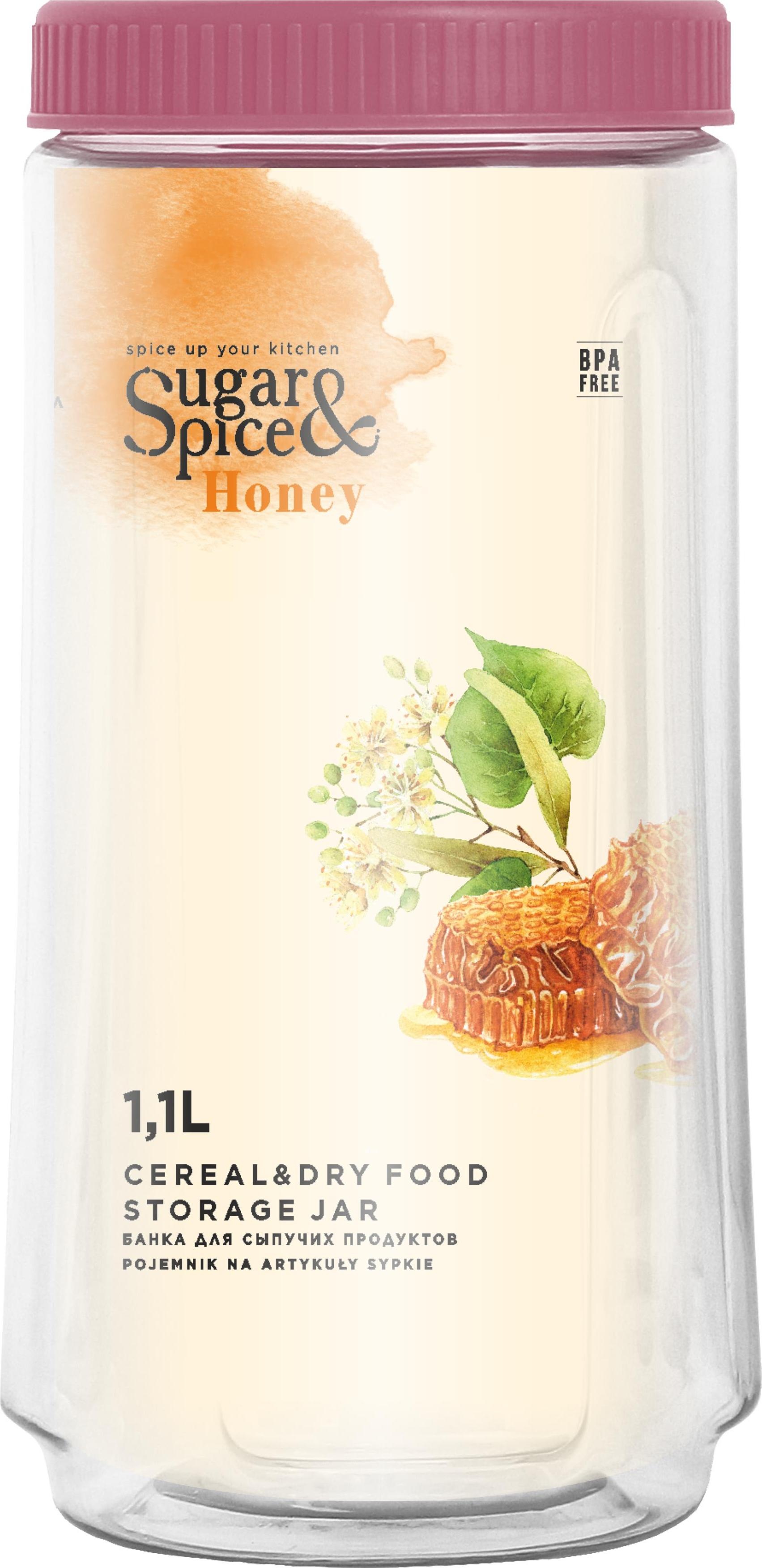 

Банка для сыпучих продуктов Sugar&Spice Honey 1,1л брусника