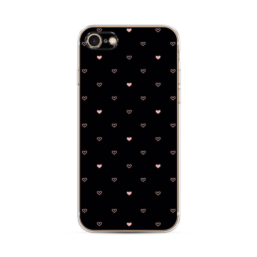 

Чехол Awog на Apple iPhone 8 / Айфон 8 "Черный фон и сердечки", Разноцветный, 10850-3