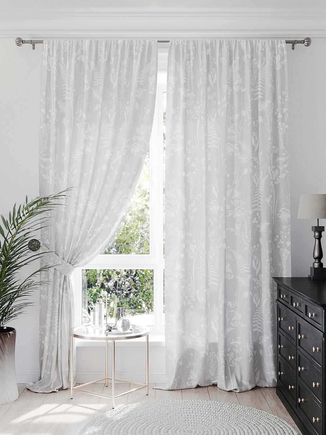 

Комплекты штор AT HOME Сеневилс (светло-серый) высота 260 см, ширина 150 см, Белый, 940885