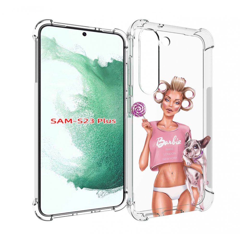 Чехол MyPads Барби-с-собачкой женский для Samsung Galaxy S23 Plus +