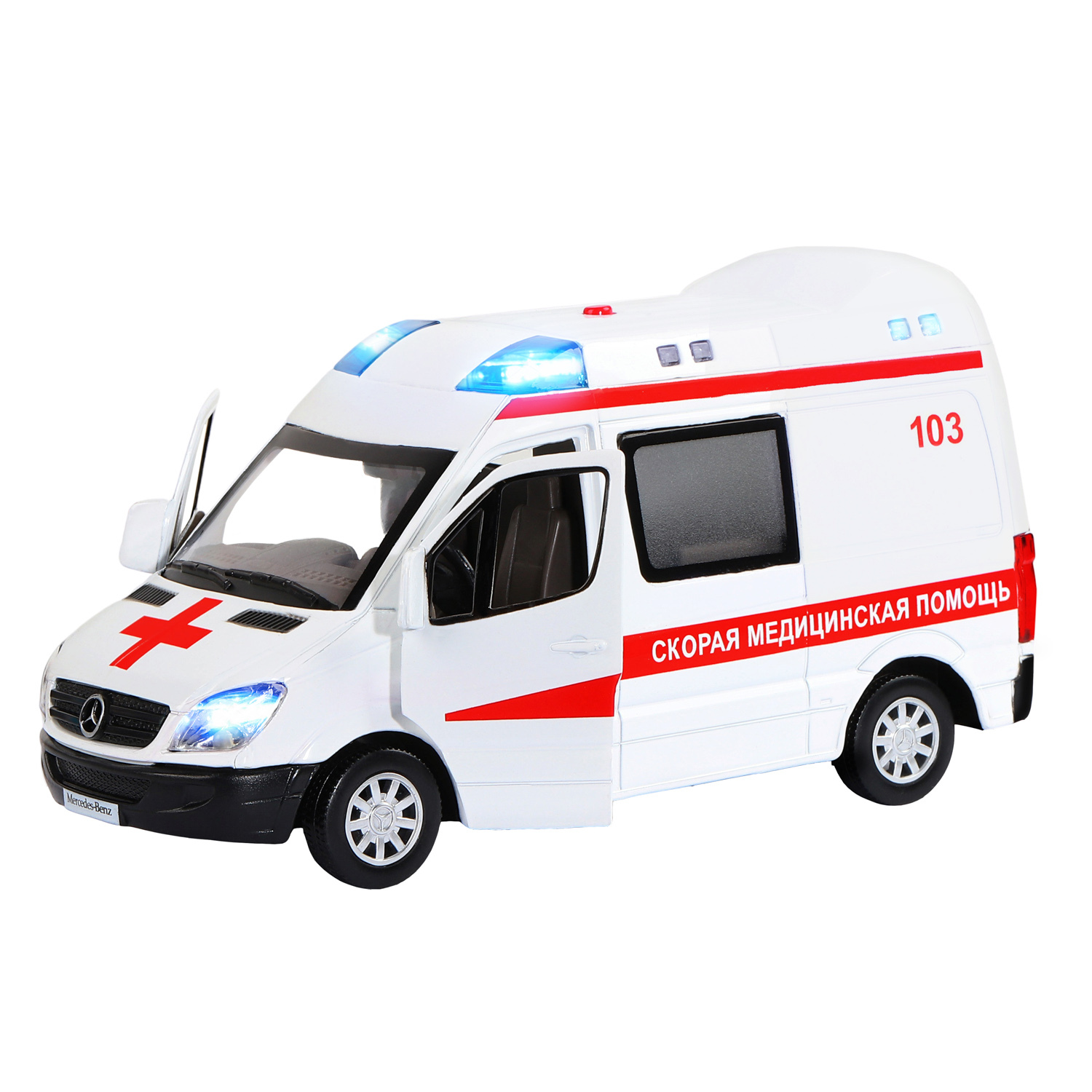 

Игрушечная машинка Mercedes Sprinter 1:32 17 см Скорая помощь, белый JB1251275
