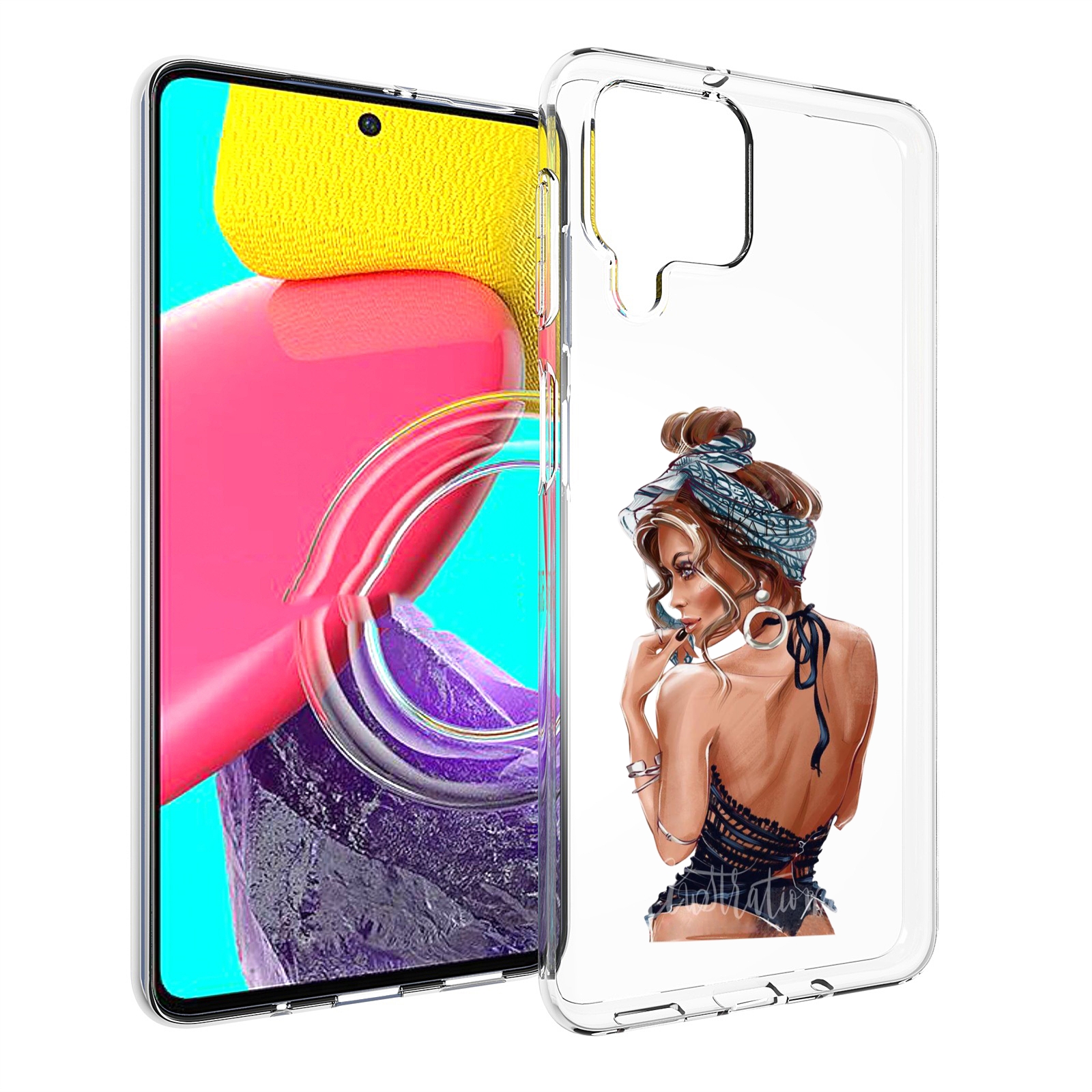 

Чехол MyPads Красивая-дама женский для Samsung Galaxy M53 (SM-M536), Прозрачный, Tocco