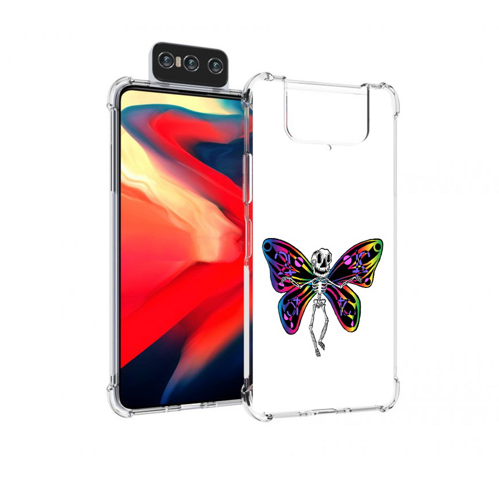 

Чехол MyPads Tocco для Asus Zenfone 8 Flip эффект бабочки, Прозрачный, Tocco