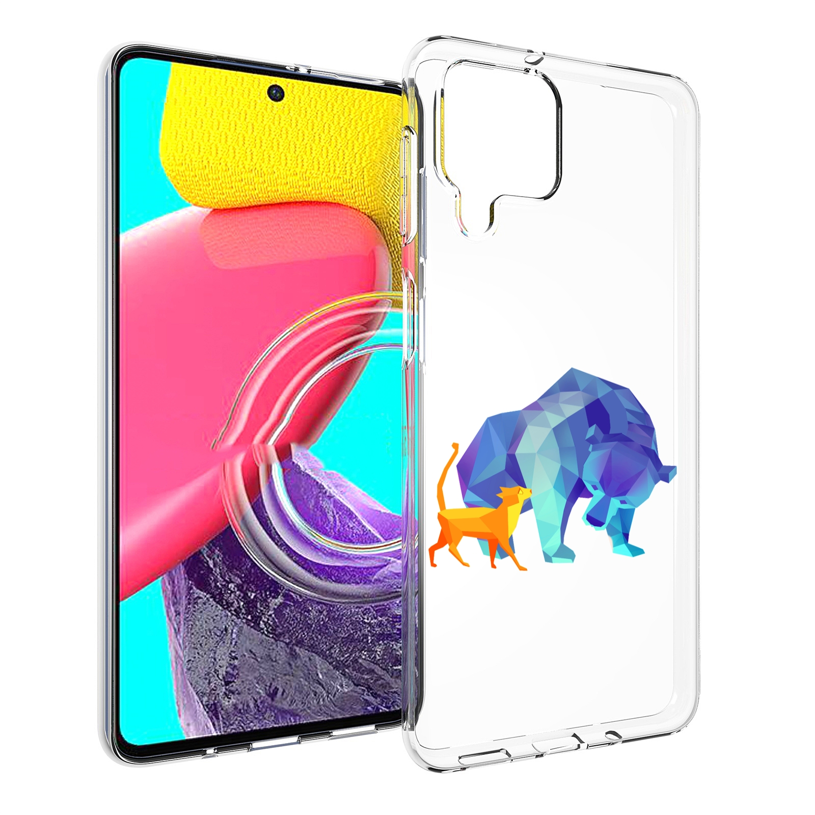 

Чехол MyPads Кот-и-медведь для Samsung Galaxy M53 (SM-M536), Прозрачный, Tocco