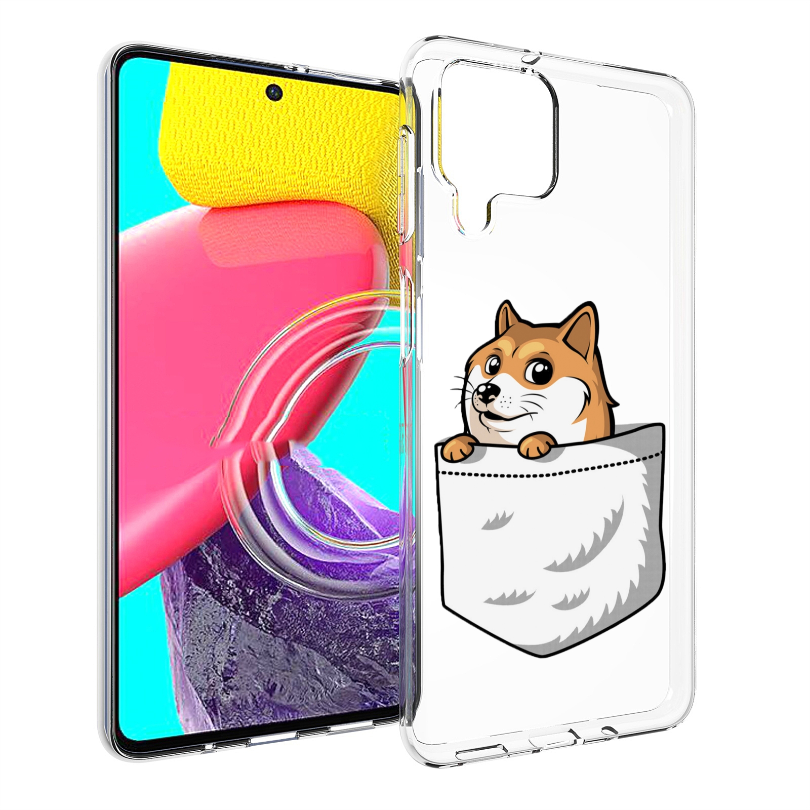 

Чехол MyPads Корги в кармане для Samsung Galaxy M53 (SM-M536), Прозрачный, Tocco