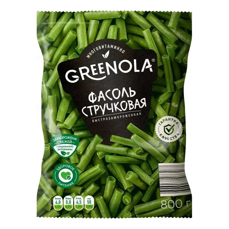 Фасоль Greenola стручковая резаная быстрозамороженная 800 г