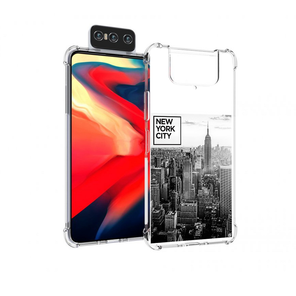 

Чехол MyPads Tocco для Asus Zenfone 8 Flip черно белый ньюерк, Прозрачный, Tocco