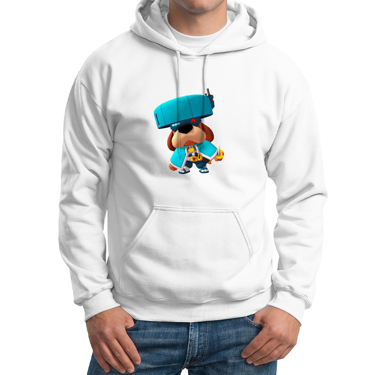 

Худи унисекс CoolPodarok Игры. Brawl Stars Генерал Гавс белое 44 RU, Белый, M0501642