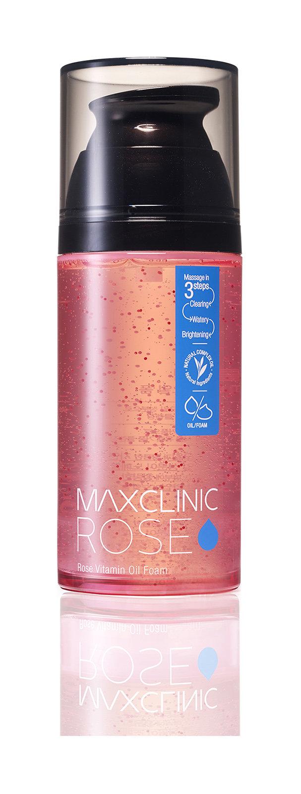 фото Гидрофильное масло для лица maxclinic rose vitamin oil foam с маслом дамасской розы 110 мл