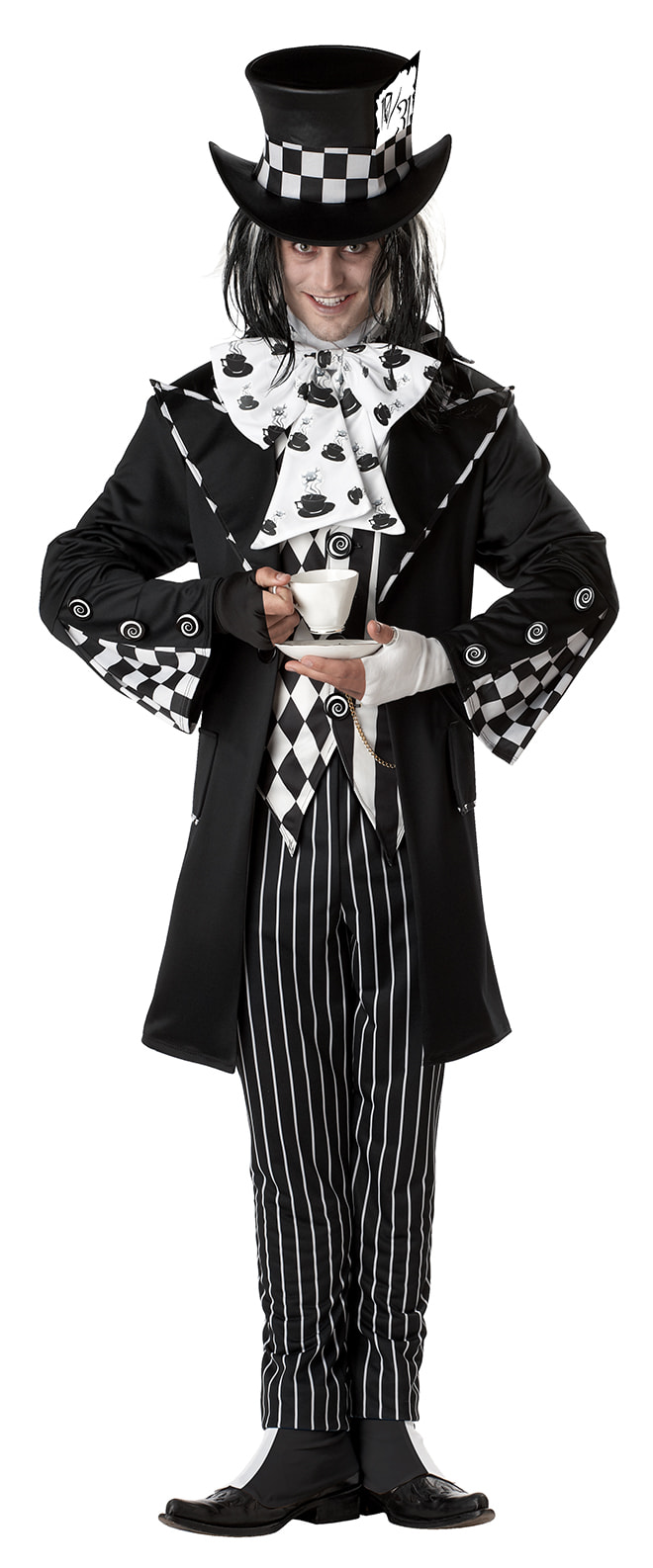 фото Костюм california costumes черно-белый сумасшедший шляпник взрослый l (48-50)