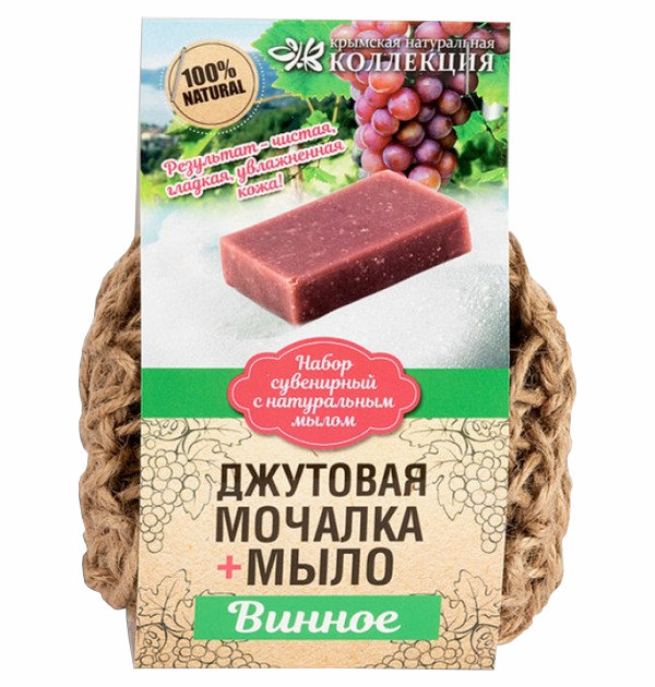 

Мочалка джутовая с натуральным мылом "Винное", 100 г