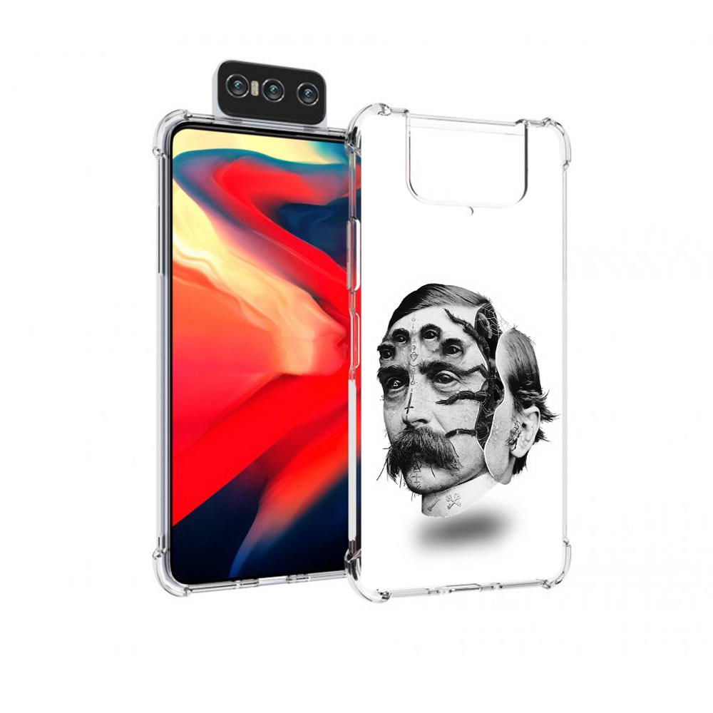 Чехол MyPads Tocco для Asus Zenfone 8 Flip страшное лицо мужчины