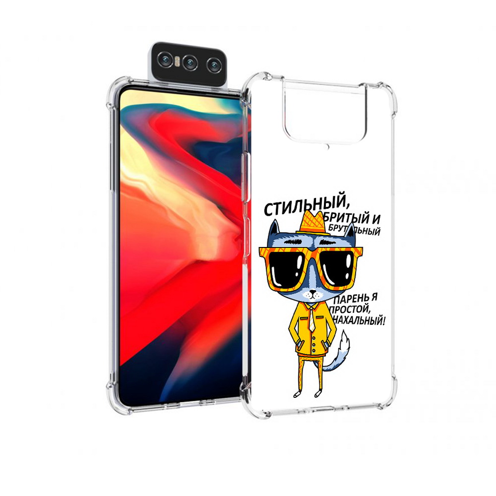

Чехол MyPads Tocco для Asus Zenfone 8 Flip стильный кот, Прозрачный, Tocco