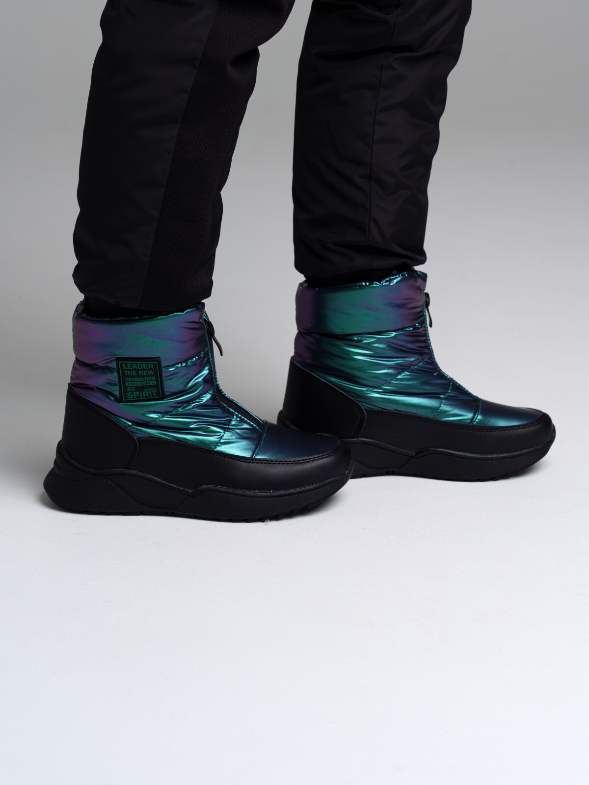 Ботинки для девочек PlayToday, черный,хамелеон, 35