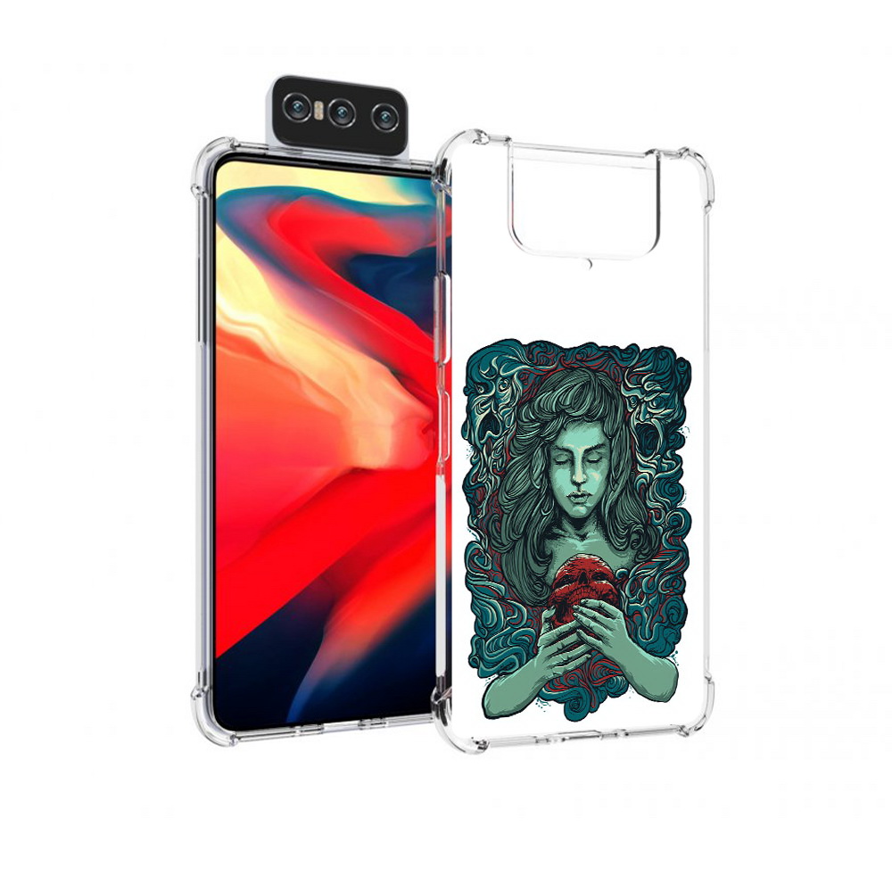 

Чехол MyPads Tocco для Asus Zenfone 8 Flip спящая девушка, Прозрачный, Tocco