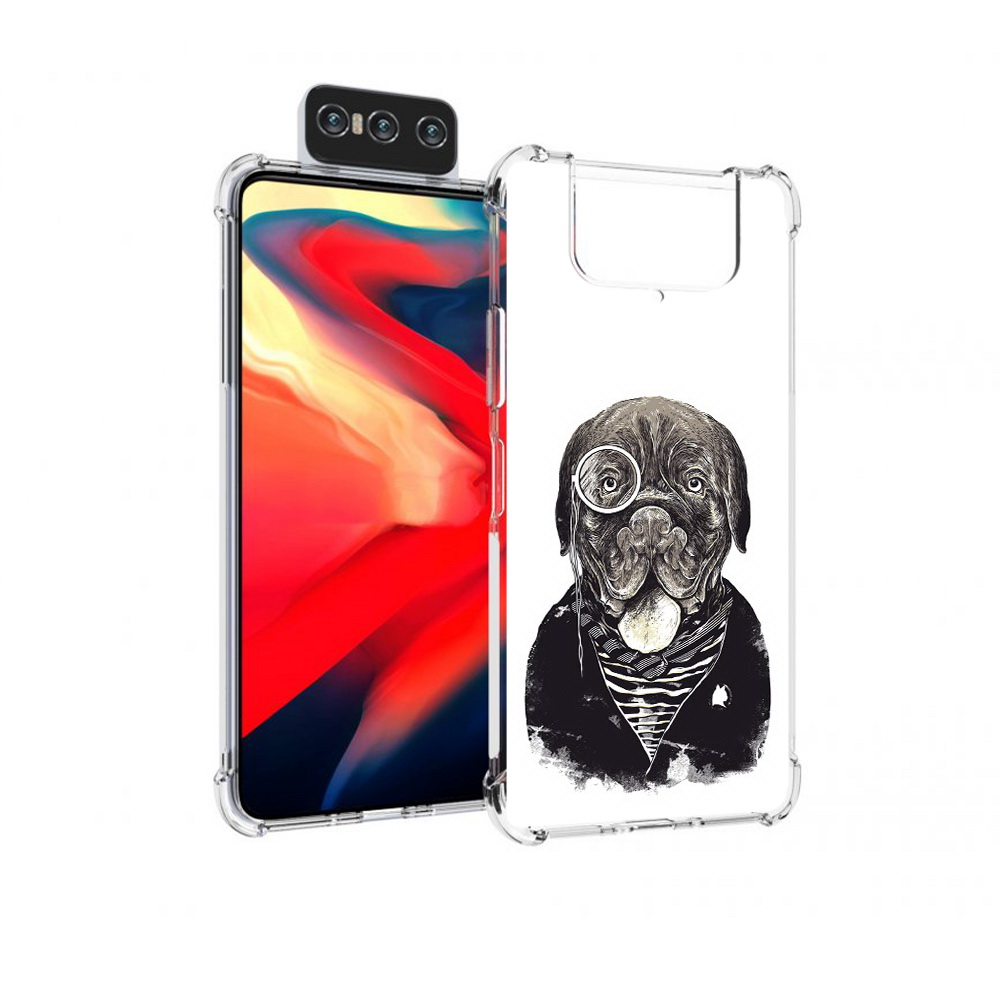 

Чехол MyPads Tocco для Asus Zenfone 8 Flip солидный песик, Прозрачный, Tocco